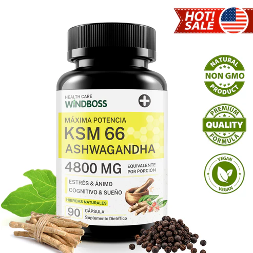 WINDBOSS ASHWAGANDHA KSM 66 / 4800 Mg / PACK X2 - X4