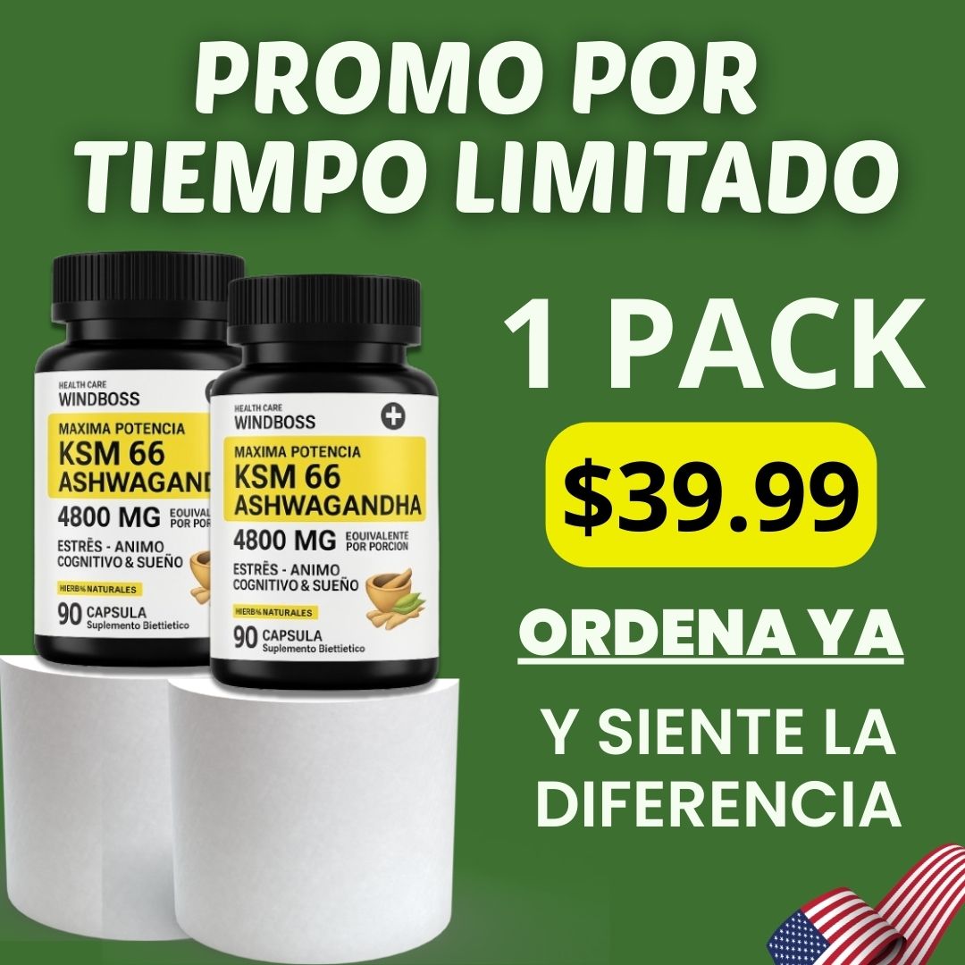 WINDBOSS ASHWAGANDHA KSM 66 / 4800 Mg / PACK X2 - X4